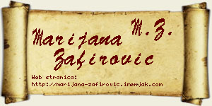 Marijana Zafirović vizit kartica